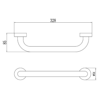 Поручень для ванной Savol S-010030, хром фото в интернет-магазине Русалия