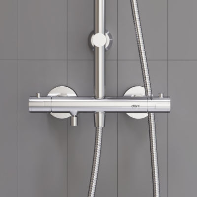 D0710500 Futura душевая система с ванно душевым ТМС смесителем, хром фото в интернет-магазине Русалия