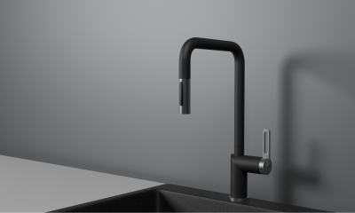 Смеситель для кухни GRANULA с выдвижным изливом (8173, ЧЕРНЫЙ) фото в интернет-магазине Русалия