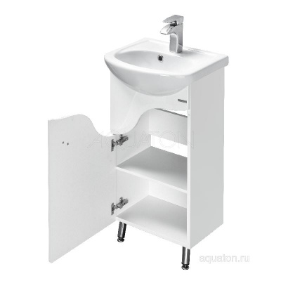 Тумба под раковину AQUATON Колибри 45 левый белый 1A065201KO01L фото в интернет-магазине Русалия