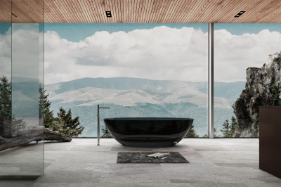 Прозрачная ванна ABBER Kristall AT9702Onyx 180х85х52 см фото в интернет-магазине Русалия