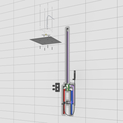 Душевая система встроенная с термостатом Timo Petruma никель (SX-5019/13SM) фото в интернет-магазине Русалия