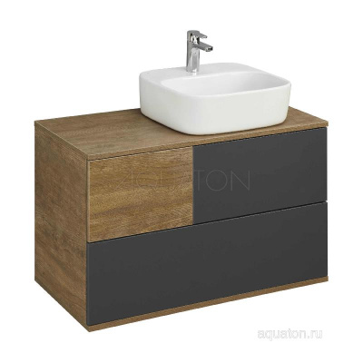 Тумба под раковину AQUATON Терра 85 дуб кантри, антрацит 1A247201TEKA0 фото в интернет-магазине Русалия