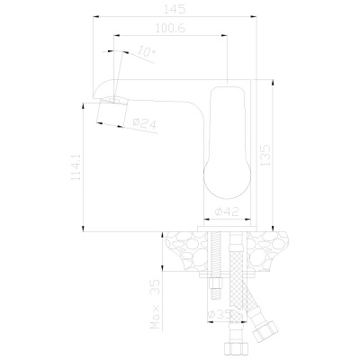Смеситель для раковины Rossinka W (W35-11) фото в интернет-магазине Русалия