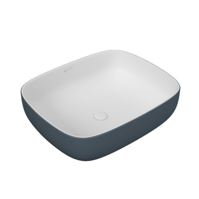 Раковина накладная овальная Grey 49 серая/белая матовая OWLB191025 OWL1975 фото в интернет-магазине Русалия