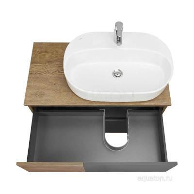 Тумба под раковину AQUATON Терра 85 дуб кантри, антрацит 1A247201TEKA0 фото в интернет-магазине Русалия