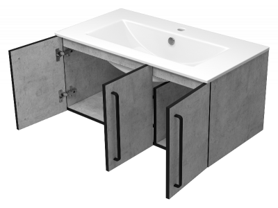 Тумба Rock 90 подвесная с раковиной Sanita Luxe Quadro 90 Brevita фото в интернет-магазине Русалия