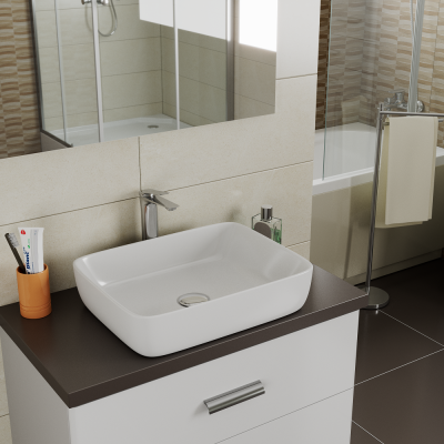 Раковина накладная DK Berlin DT1431316, 500*390*140мм, белый (DT1431316) фото в интернет-магазине Русалия