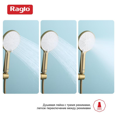 Лейка для душа Raglo R450.50.03, золотой сатин фото в интернет-магазине Русалия