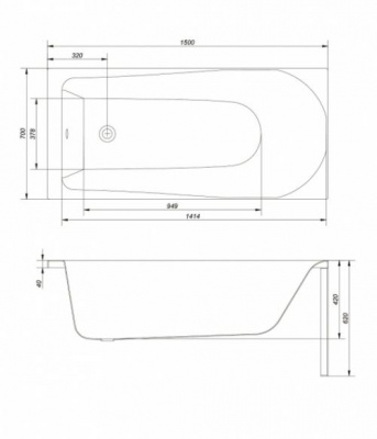 Ванна акриловая Flavia 150х70 P-WP-FLAVIA*150 Cersanit фото в интернет-магазине Русалия