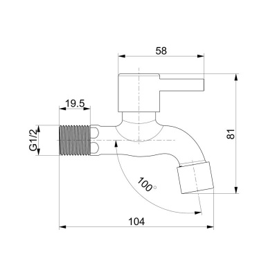 Кран водоразборный со штуцером Splenka S249.71, сатин фото в интернет-магазине Русалия