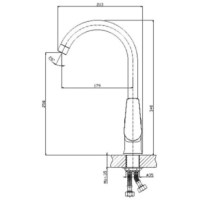 Смеситель для кухонной мойки Rossinka S (S35-24) фото в интернет-магазине Русалия