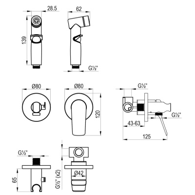 Смеситель Lemark Ortus с гигиеническим душем, встраиваемый (LM11319C) фото в интернет-магазине Русалия