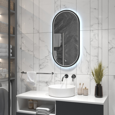 Зеркало с подсветкой Delia Grey 400х800 двойная посветка на один сенсор (внутренняя и внешняя) ЗЛП3824 Continent фото в интернет-магазине Русалия