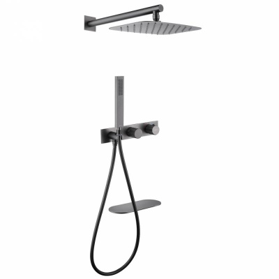 Душевая система ABBER Rund AF8750NG скрытого монтажа с изливом, термостат, никель фото в интернет-магазине Русалия