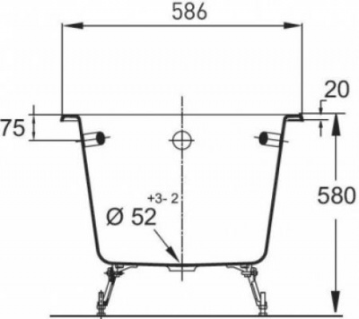 Чугунная ванна JACOB DELAFON PARALLEL E2948 170х70 с отверстиями под ручки фото в интернет-магазине Русалия