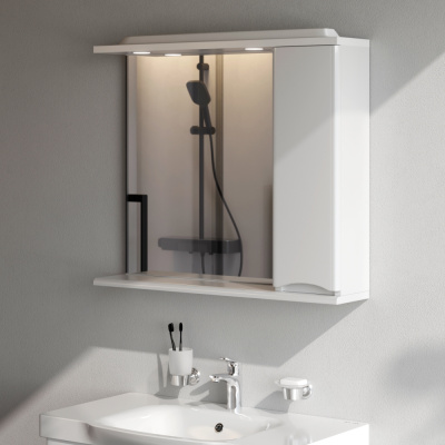 M80MPR0801WG Like, зеркало, частично-зеркальный шкаф, 80 см, с подсветкой, правый, белый, глянец, шт Am.Pm фото в интернет-магазине Русалия