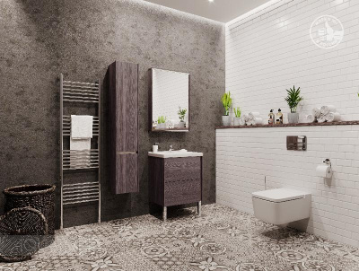 Тумба под раковину AQUATON Стоун 60 грецкий орех 1A231401SXC80 фото в интернет-магазине Русалия