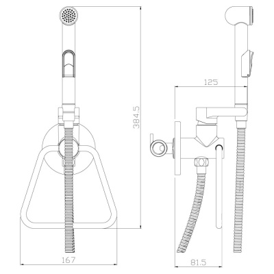 Смеситель гигиенический душ Rossinka X (X25-55) фото в интернет-магазине Русалия