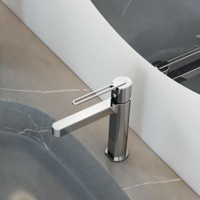 Смеситель для раковины Rondo VBF-1R1CH однорычажный, хром Vincea фото в интернет-магазине Русалия