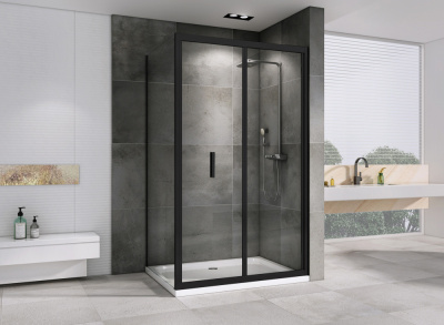 Душевой уголок ABBER Sonnenstrand AG07120B-S85B 85х120 прямоугольный, профиль черный, прозрачное стекло фото в интернет-магазине Русалия