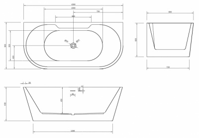 Акриловая ванна ABBER AB9296-1.5 150х80х60 см фото в интернет-магазине Русалия