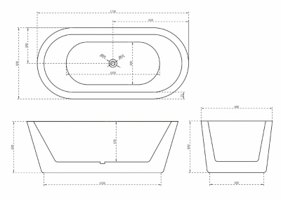 Акриловая ванна ABBER AB9345-1.7 170х80х60 см фото в интернет-магазине Русалия
