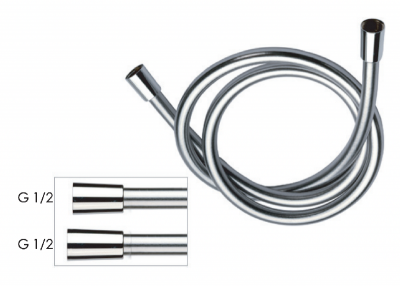 Шланг для душа ПВХ 150 см Remer 332CN2G150CFP, черный брашированный хром фото в интернет-магазине Русалия