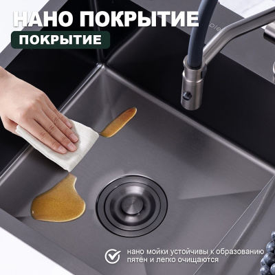 Кухонная мойка Splenka S705.7850.09, графит фото в интернет-магазине Русалия