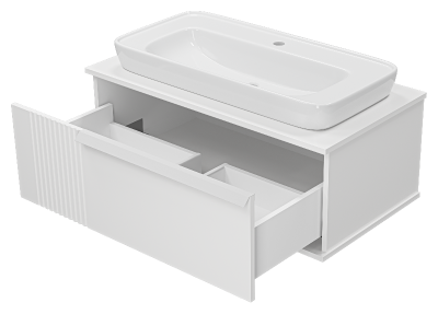 Тумба Savoy 90 подвесная (белая) с раковиной Ekokerama Doppio 80 Brevita фото в интернет-магазине Русалия