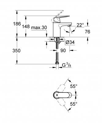 Смеситель для раковины Eurosmart Cosmopolitan 32824000 Grohe фото в интернет-магазине Русалия