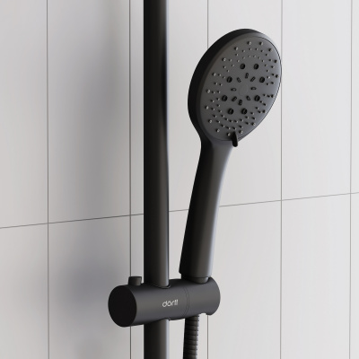 D0710522 New plus, Душевая система с термостатическим ванно-душевым смесителем , черный фото в интернет-магазине Русалия