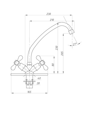 Смеситель для кухни FAUZT FZs-223-10 тип См-МДЦБА фото в интернет-магазине Русалия