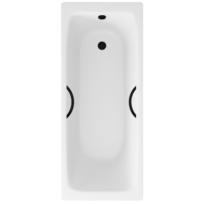 Ванна чугунная Delice Biove 170х75 с черными матовыми ручками DLR220509RB фото в интернет-магазине Русалия