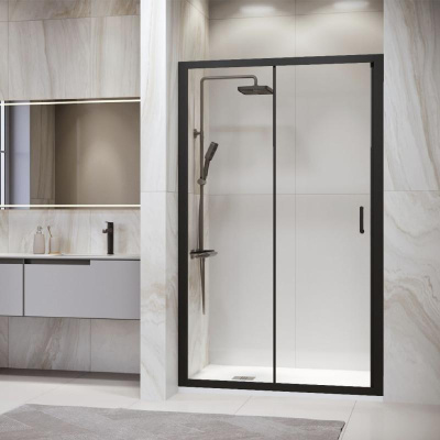 Душевая дверь RGW PA-14B 1100, стекло прозрачное, профиль черный фото в интернет-магазине Русалия