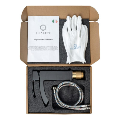 Смеситель для раковины FILARETE Waterfall FL5010BL, черный фото в интернет-магазине Русалия