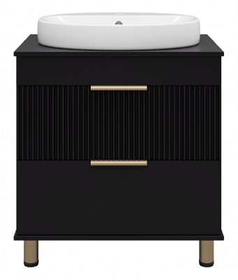 Тумба Enfida 70 (черная) с раковиной Ekokerama Doppia 65 Brevita фото в интернет-магазине Русалия