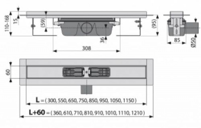 Водоотводящий желоб APZ6-850 Professional AlcaPlast фото в интернет-магазине Русалия