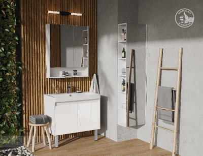 Тумба под раковину AQUATON Сканди 80 белый матовый, белый глянец 1A283001SD010 фото в интернет-магазине Русалия