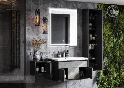 Тумба под раковину AQUATON Уэльс 80 графит 1A267901WA6A0 new фото в интернет-магазине Русалия