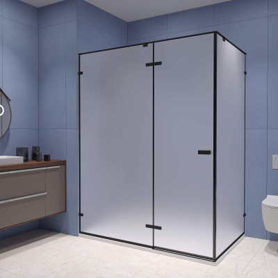 Душевой уголок RGW SV-040B 1200x800, профиль черный, стекло матовое-сатинат фото в интернет-магазине Русалия
