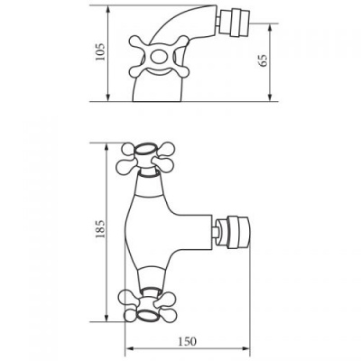 Смеситель для биде Agatha Bronzo VR.AGT-3720.BR Veragio фото в интернет-магазине Русалия