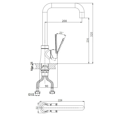 Смеситель для кухни RUSH Denis (DN0335-22) фото в интернет-магазине Русалия