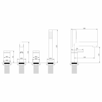 Смеситель ABBER Emotion AF8813G на борт ванны, золото матовое фото в интернет-магазине Русалия