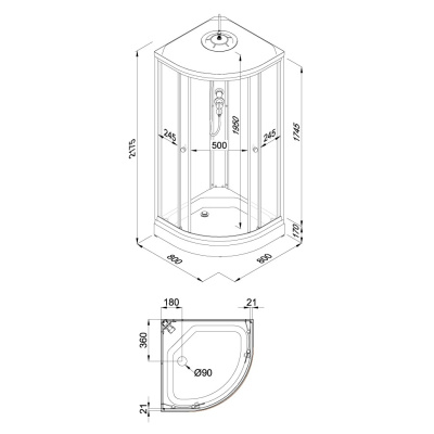 Душевая кабина Вельвет 80*80 А (7 мест+сифон D90) Щ0000064622 Тритон фото в интернет-магазине Русалия
