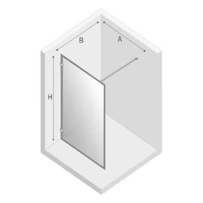 Душевое ограждение NEW TRENDY AVEXA BLACK 80x200 EXK-2039 (черный) фото в интернет-магазине Русалия