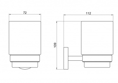 Стакан с держателем AQUATEK, матовый черный AQ4604MB БЕТТА фото в интернет-магазине Русалия