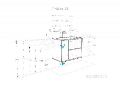 Зеркальный шкаф AQUATON Бостон 75 дуб эврика 1A240302BN010 фото в интернет-магазине Русалия