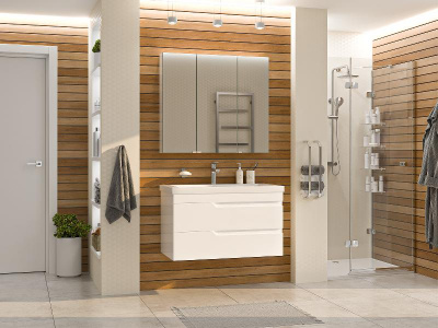 Тумба Софт 90 подвесная с раковиной Misty Алиса 90 Misty фото в интернет-магазине Русалия