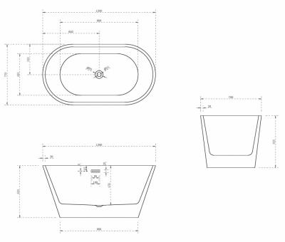 Акриловая ванна ABBER AB9203-1.3 130х70х60 см фото в интернет-магазине Русалия
